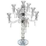 פמוטי קריסטל 9 קנים מהודר עם אבנים 60 ס מ