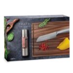 ⁦סט מטבח- קרש חיתוך איכותי עם סכין ומטחנת תבלינים כפולה⁩ – תמונה ⁦2⁩